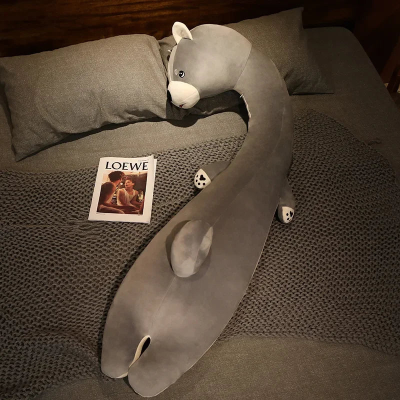 Soft Fluffy Cartoon Animal Body Pillow — Side Sleeping Leg Clamping Plush Cushion & Cute Gift for Girls and Kids