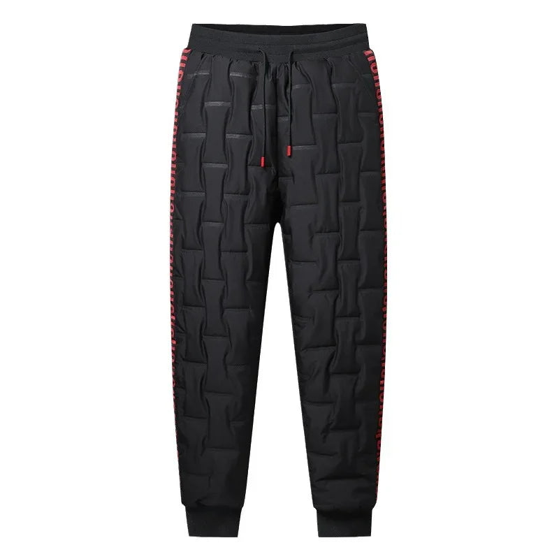 Men's Warm Fleece Lined Quilted Pants | Plus Size Casual Trousers