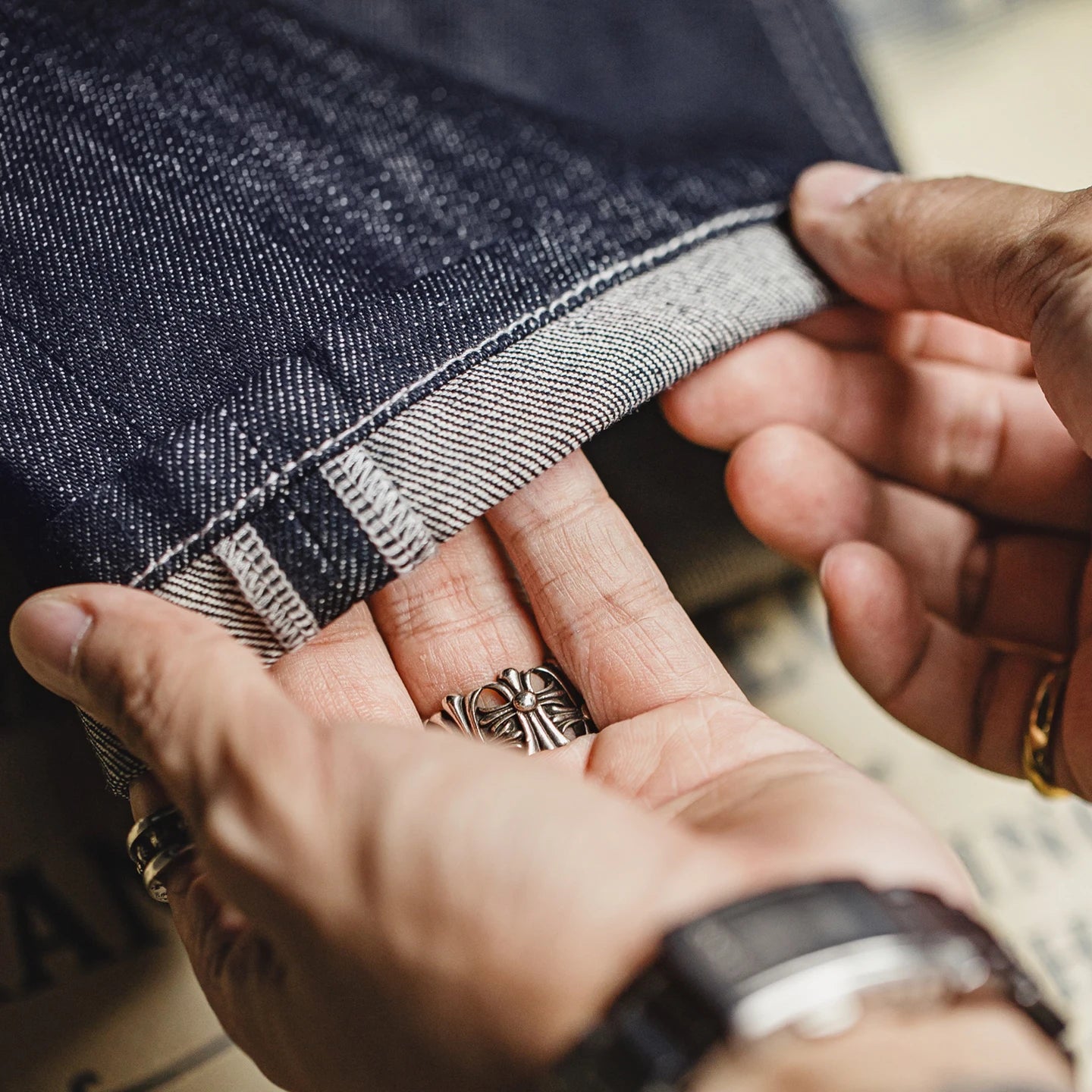 Men's Vintage One-Washed Denim Jeans | Casual Wide Leg Trousers