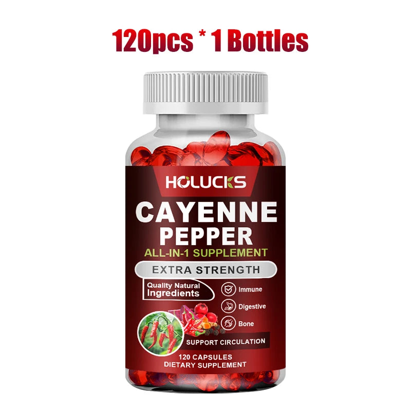 Natural Cayenne Pepper Capsules | Digestive Support & Metabolism Booster