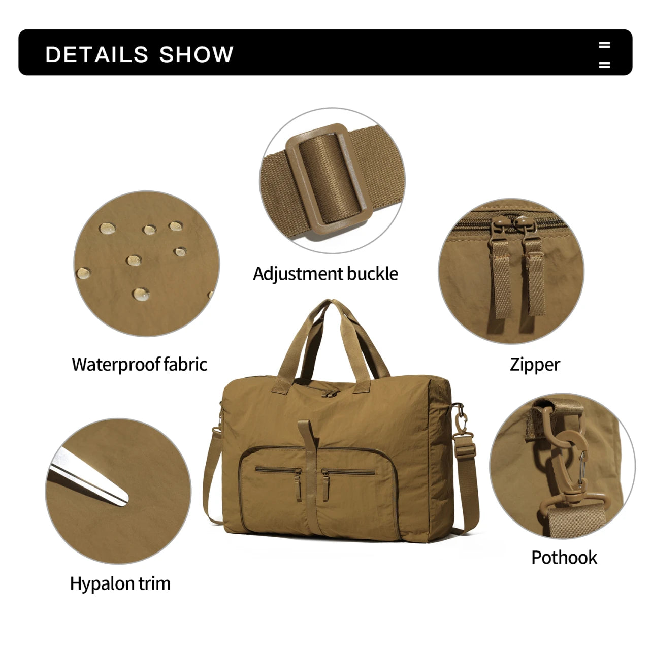 Large Capacity Foldable Travel Handbag for Men and Women