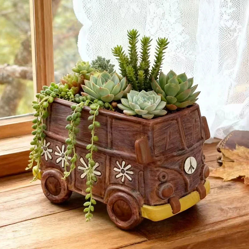 Creative Bus Car Flowerpot | Unique Home Garden Decor