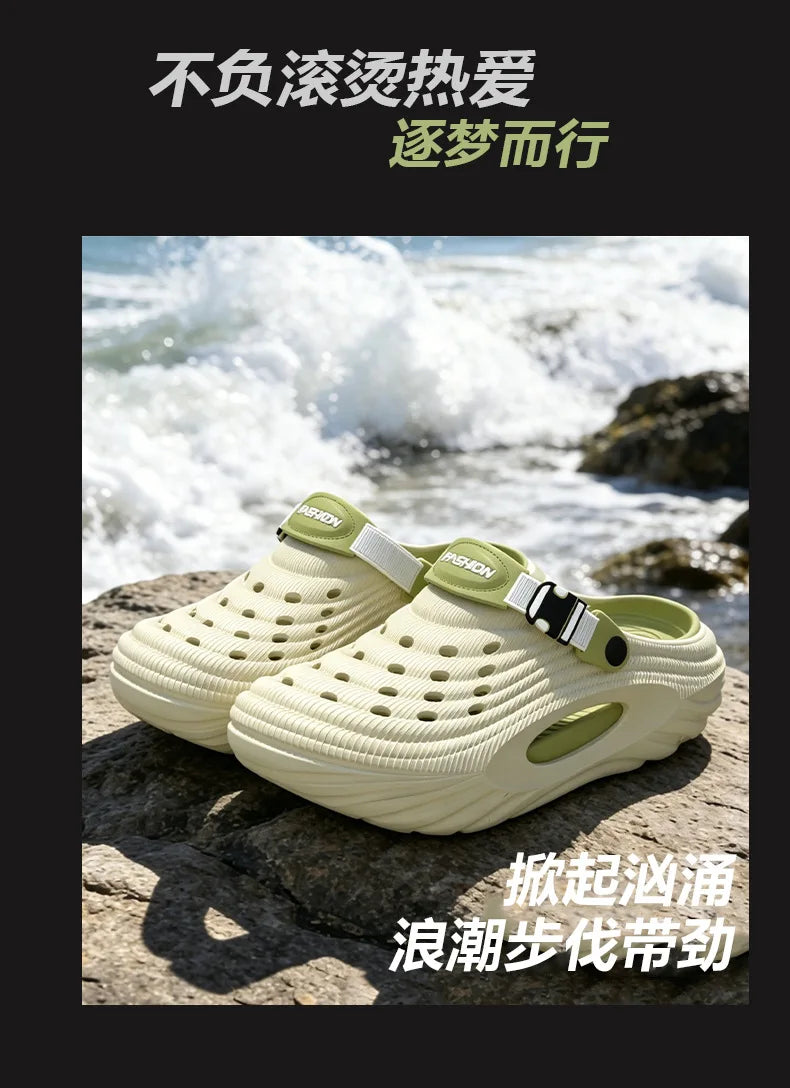 Men's Summer Thick Sole Breathable Outdoor Slippers | Comfort & Style