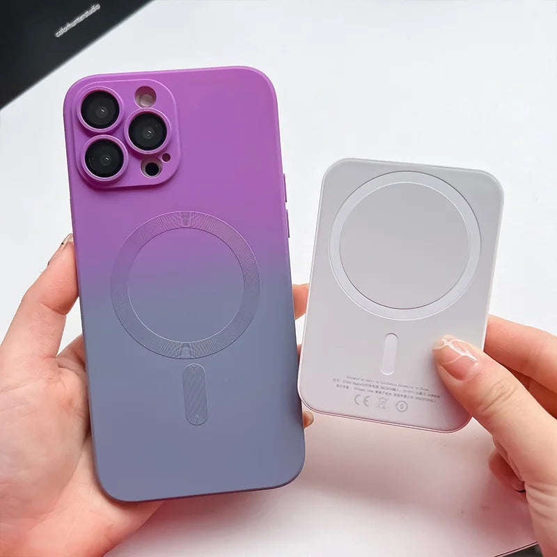 Comes With Lens Film Gradient Color Phone Case For IPhone 17 16 15 14 13 12 Pro Max 11 Silicone Shockproof Back Cover