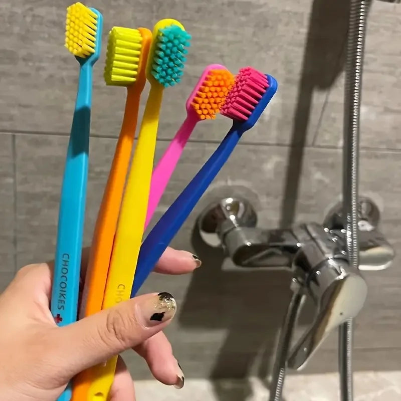 Rainbow Color High Density Toothbrush Set | Soft & Hard Bristles