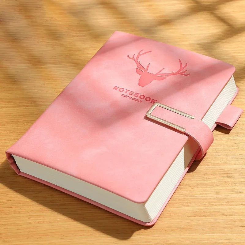 200 Pages A5 Leather Notebook | Personalized Soft Cover & Bookmark