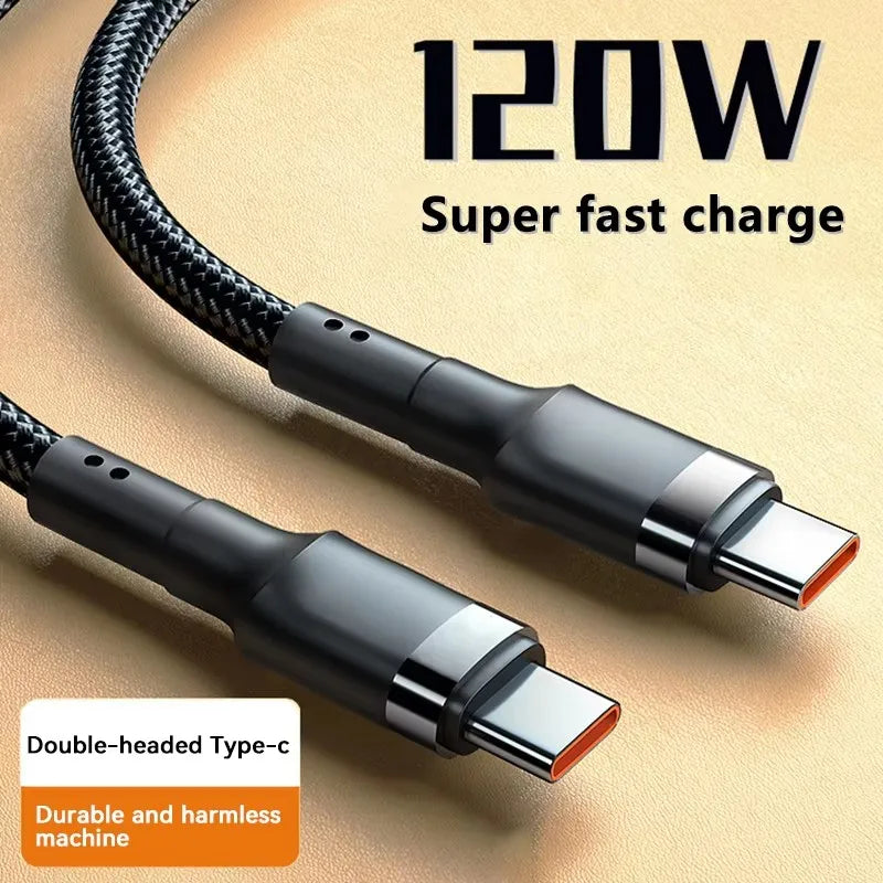 120W Fast Charging USB-C Cable | High-Speed PD Quick Charge
