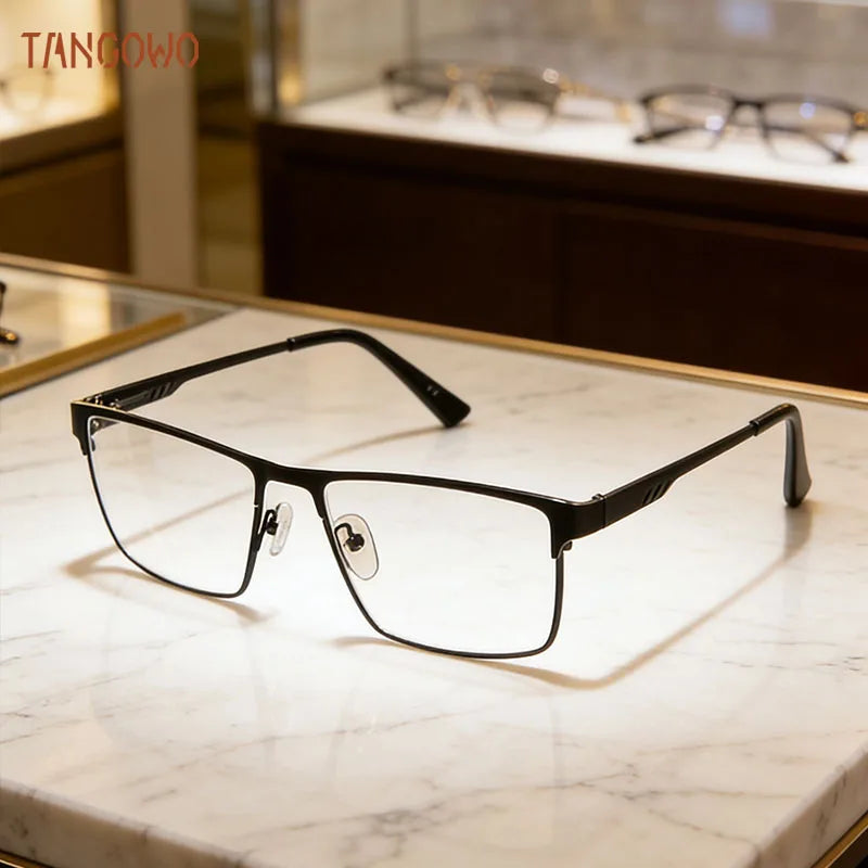 Stylish Square Metal Reading Glasses | Blue Light Blocking Eyewear