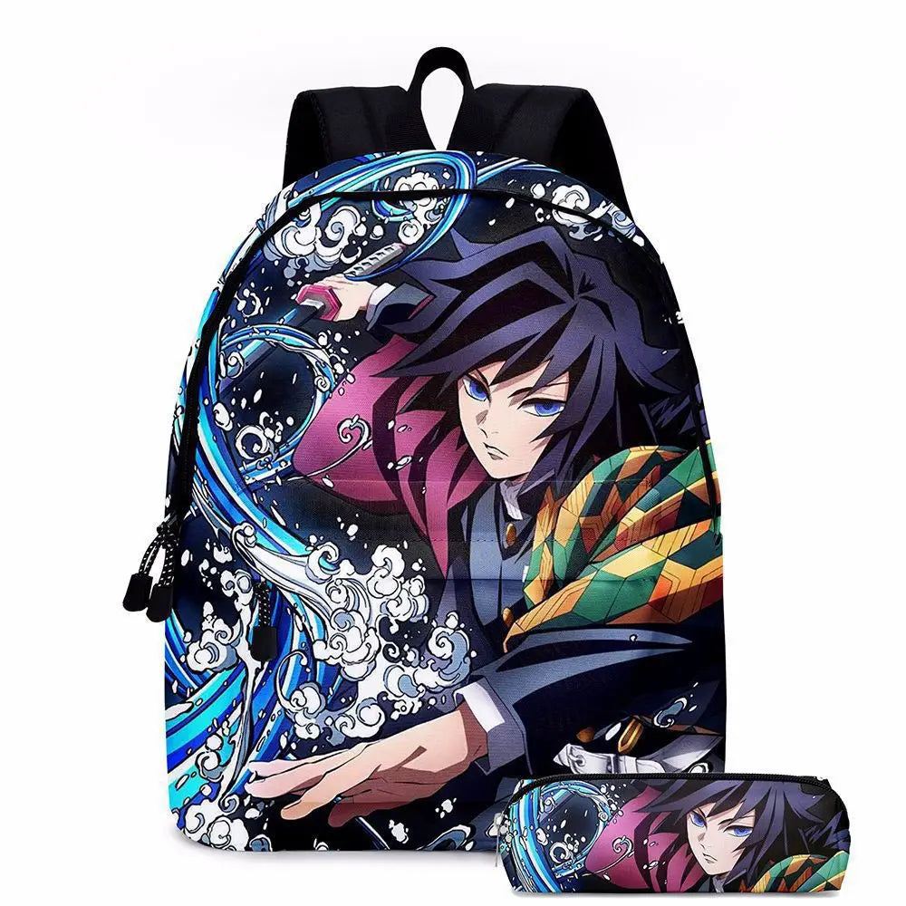 Anime Demon Slayer Backpack Set | Stylish Schoolbag & Pen Bag
