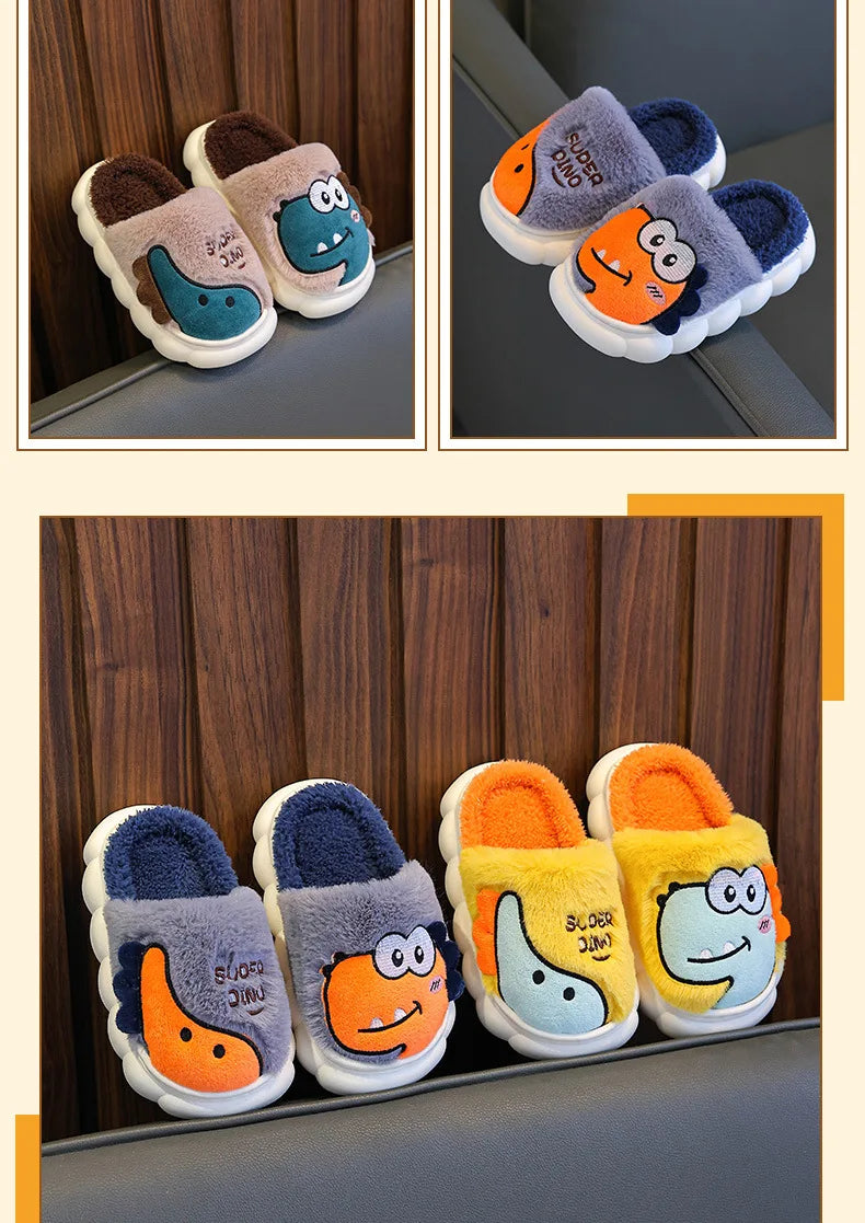 Cute Dinosaur Slippers for Kids | Warm and Cozy Indoor Shoes