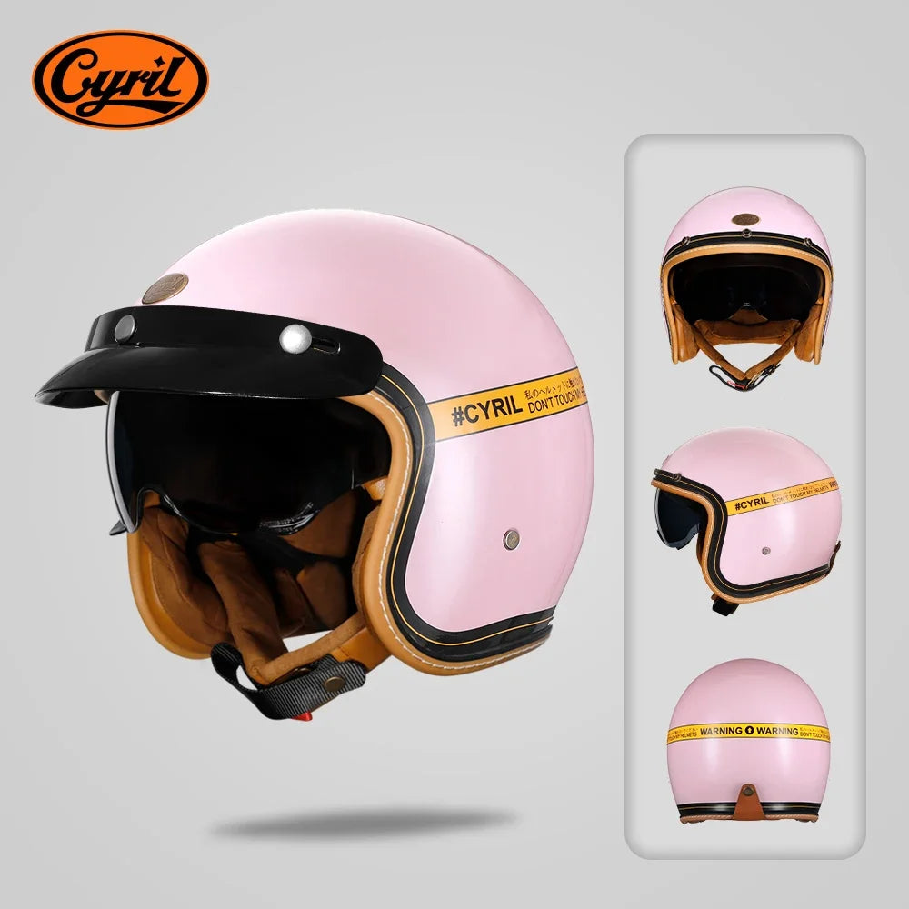 Lightweight Retro Open Face Motorcycle Helmet for Men & Women