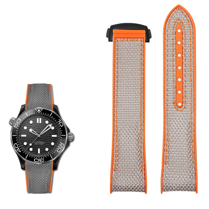 Versatile Nylon Rubber Watchband | Durable Comfort Strap