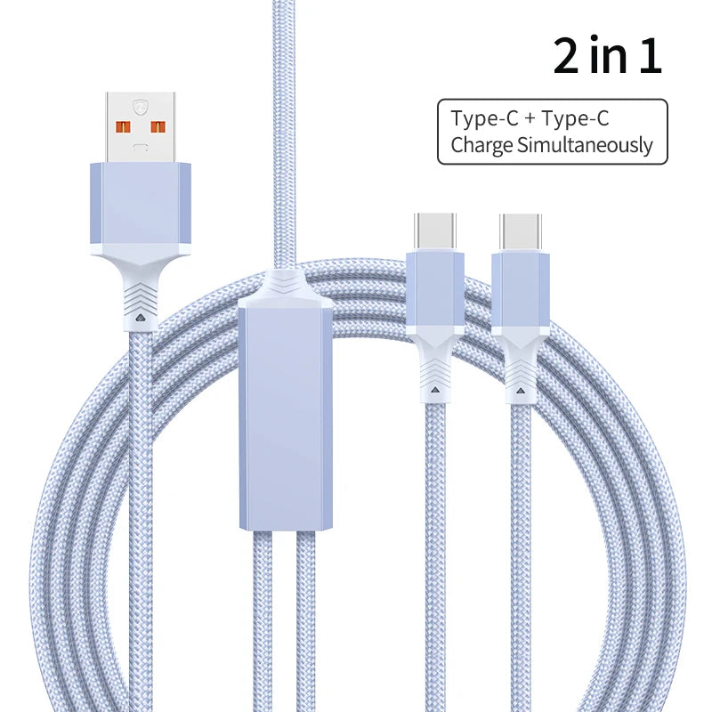 Multi Charging Cable 5 in 1 | Fast Nylon Braided USB Cord