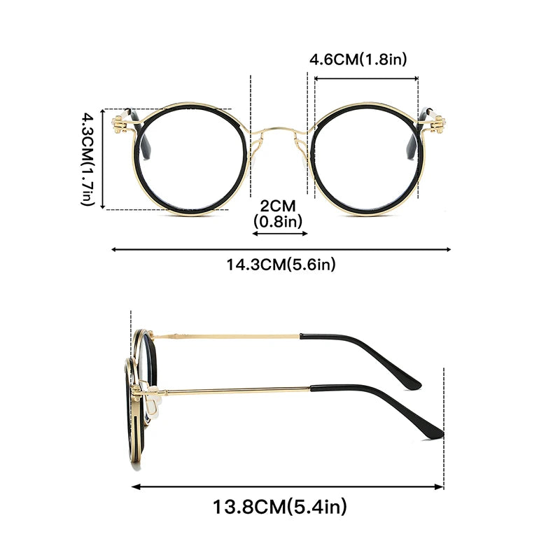 Stylish Retro Round Glasses | Chic Blue Light Blocking Eyewear