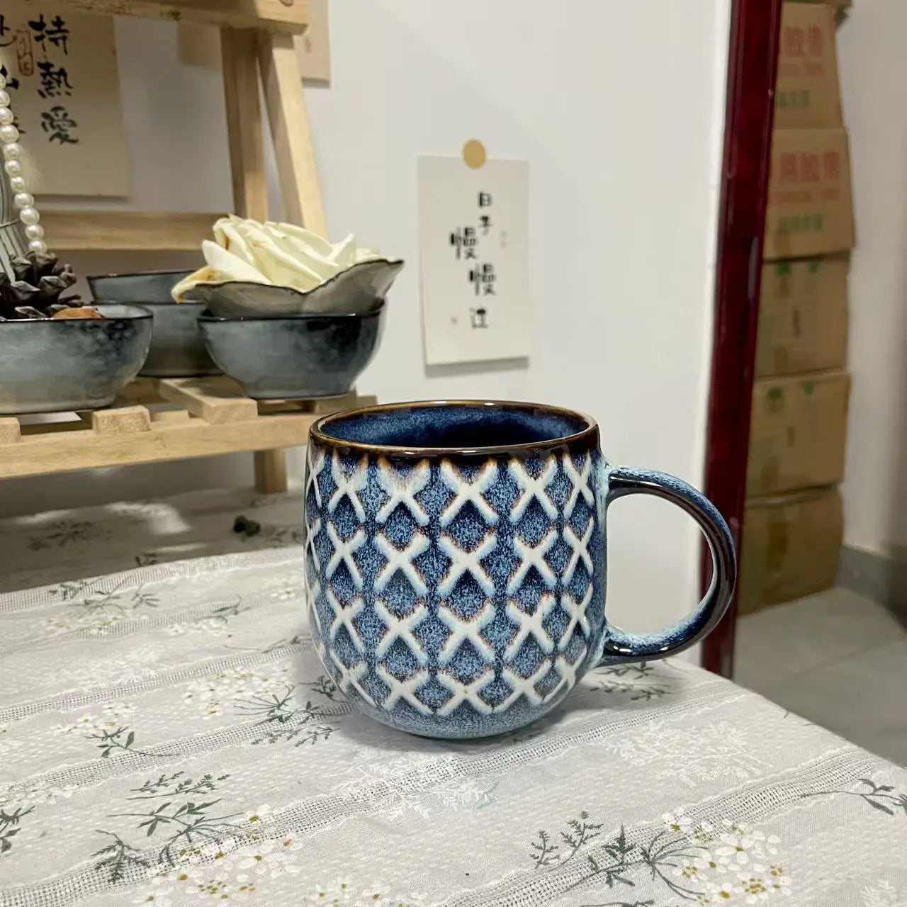 Large Capacity Retro Ceramic Mug | Hand Warmer Coffee Cup