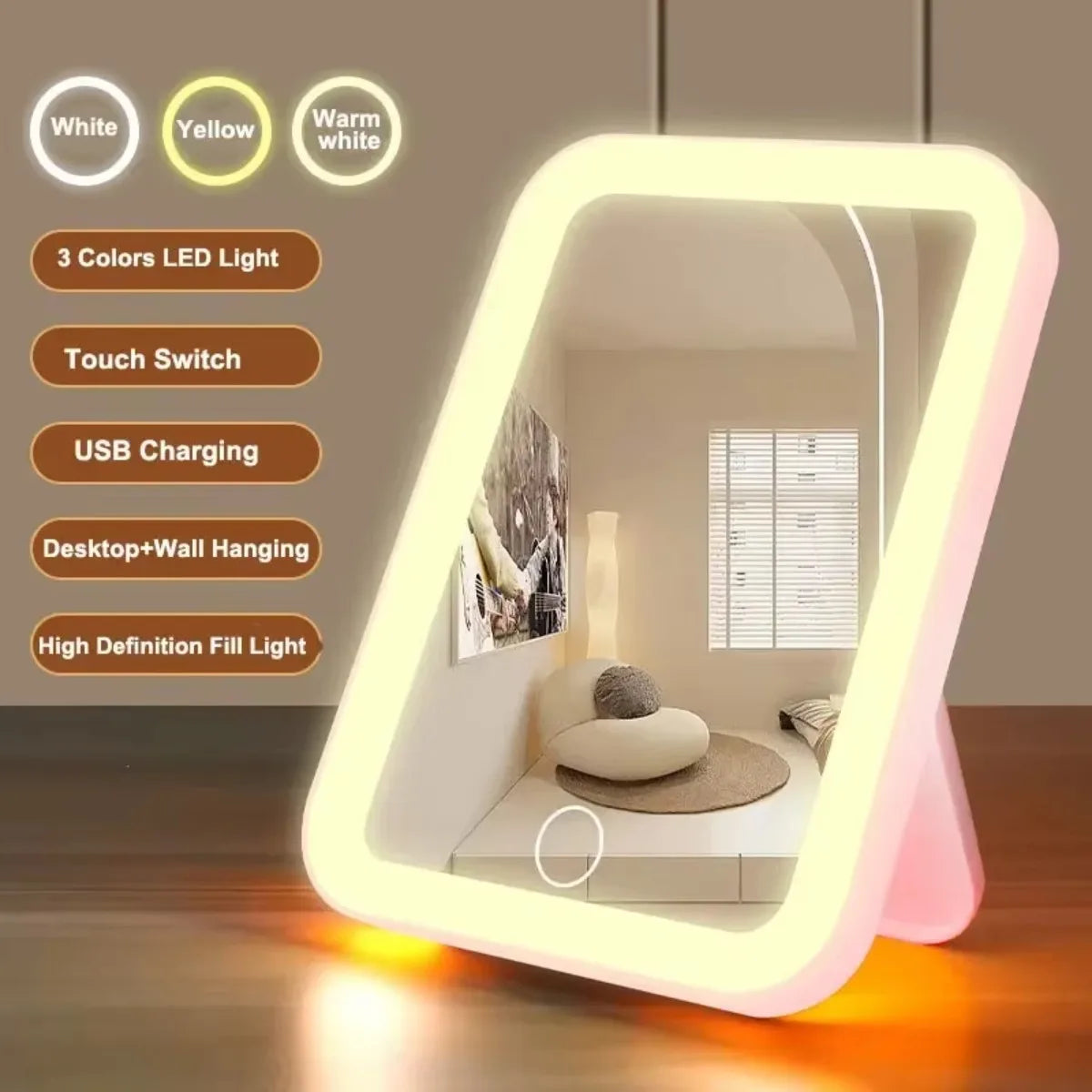 LED Smart Desktop Makeup Mirror with Fill Light for Perfect Beauty