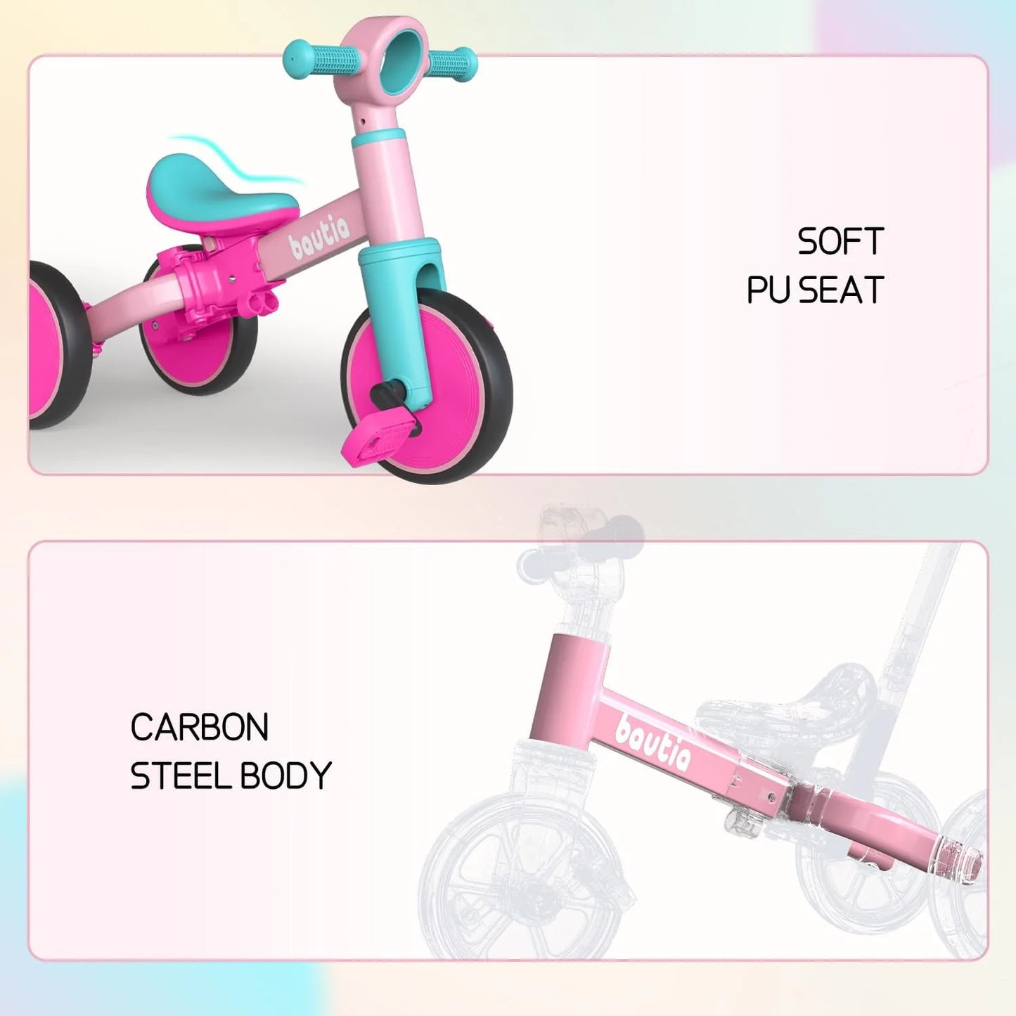 Kids Tricycle with Push Handle | 5-in-1 Balance Bike for Toddlers