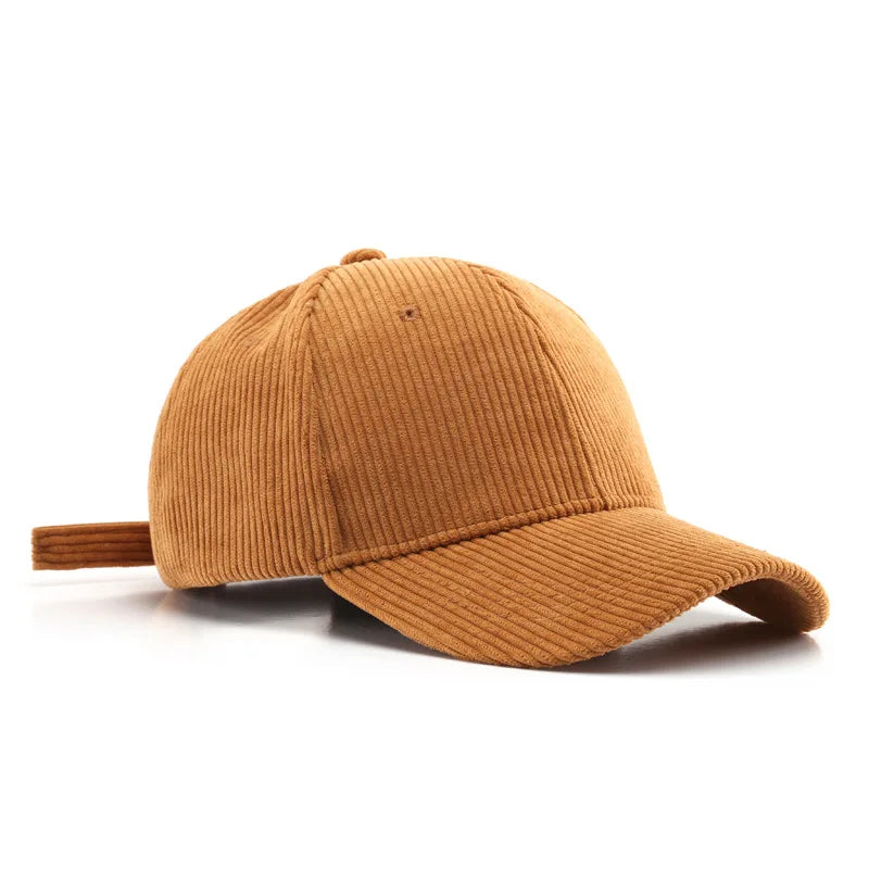 Unisex Solid Corduroy Baseball Cap | Vintage Snapback Trucker Hat
