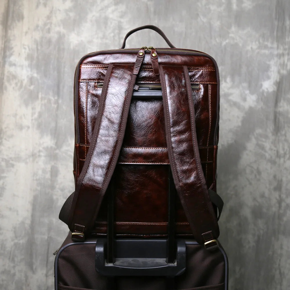 Vintage Leather Men's Backpack | Large Capacity Casual Laptop Bag