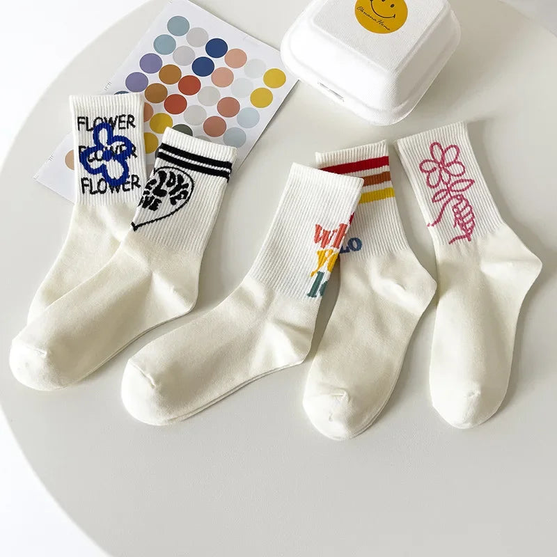 Funny Striped Cotton Thermal Socks for Women | Cozy Home Wear