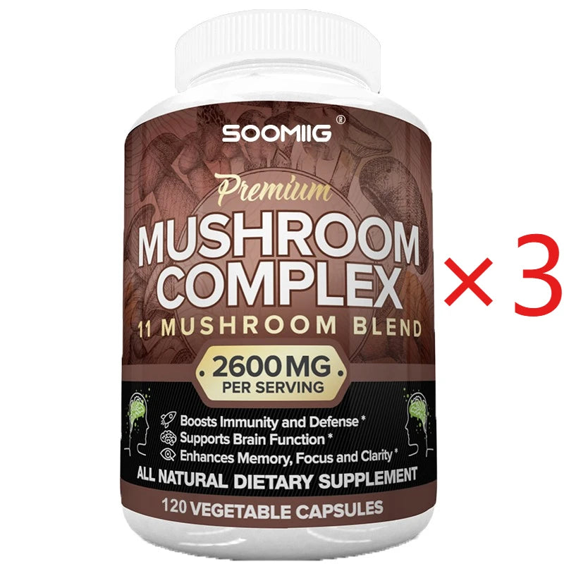 Mushroom Complex Capsules | Boost Memory, Focus & Energy