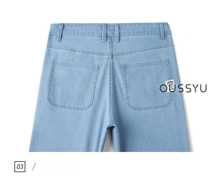 Men's Loose Straight Jeans | Lightweight Casual Pants for Summer