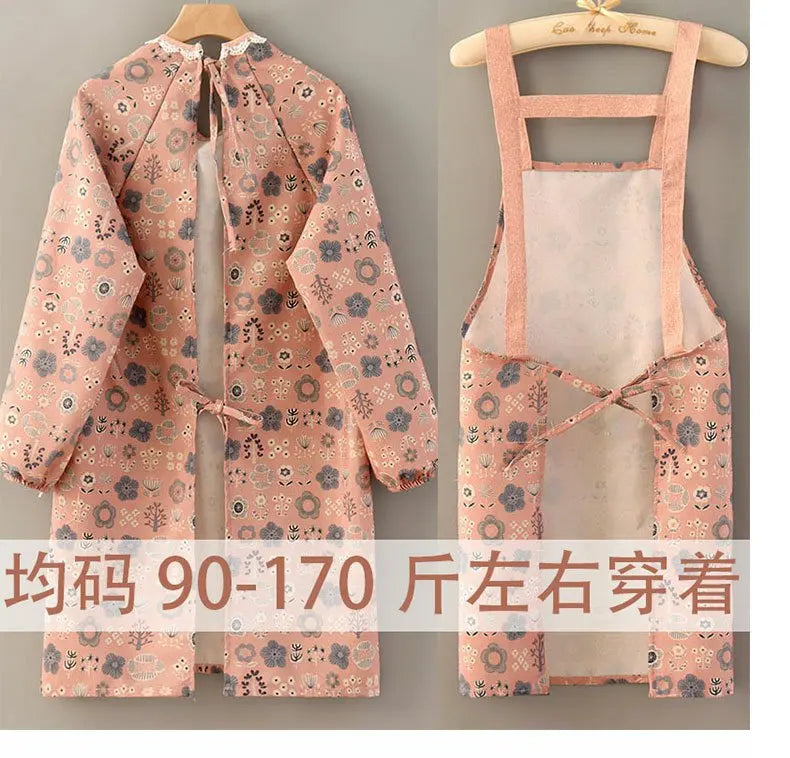Flower Printed Kitchen Apron | Stylish Cooking Smock for Home