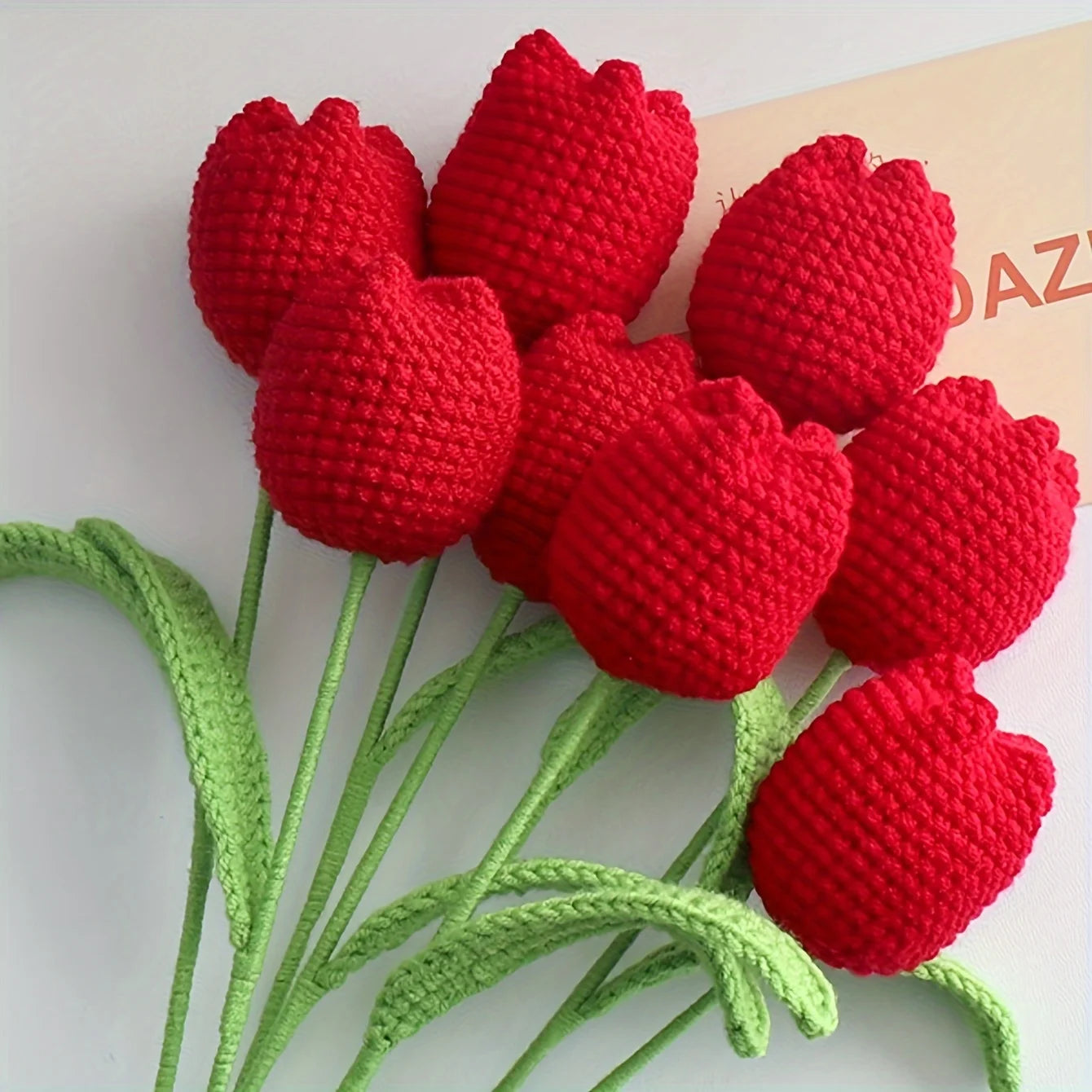 Hand Woven Crocheted Tulip Bouquets | Elegant Room Decor Gifts