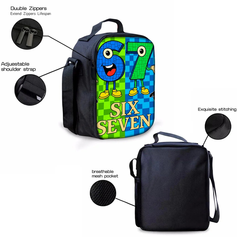 3pcs Cartoon Number Print Backpack Set | Lightweight School Bags