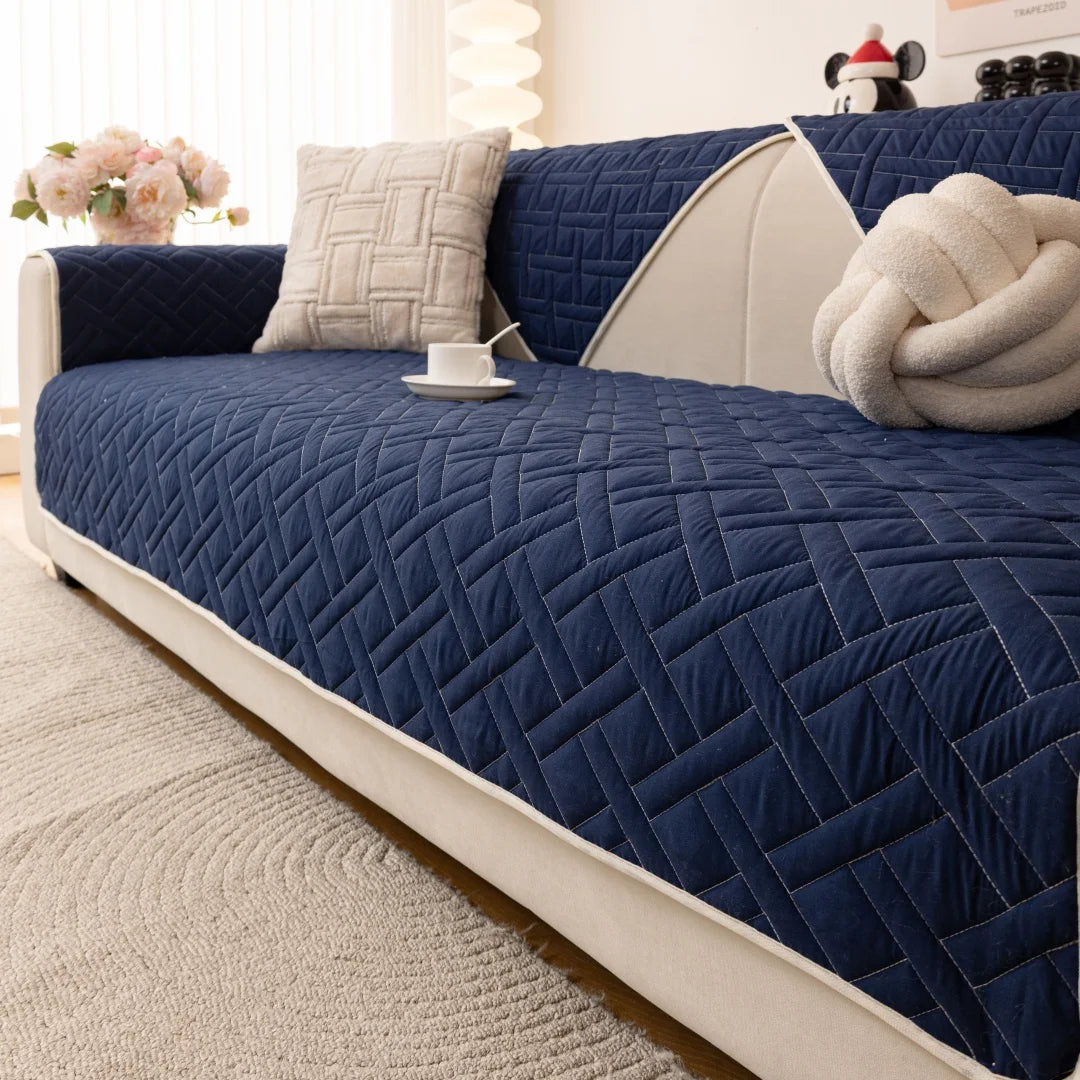 Geometric Quilted Non-Slip Sofa Cover | Universal Fit & All-Season