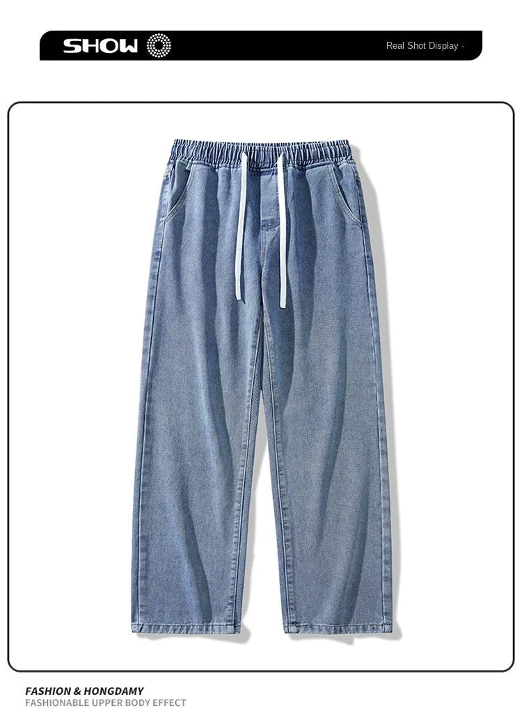 Trendy High Street Wide Leg Jeans | Comfortable Men's Denim Pants