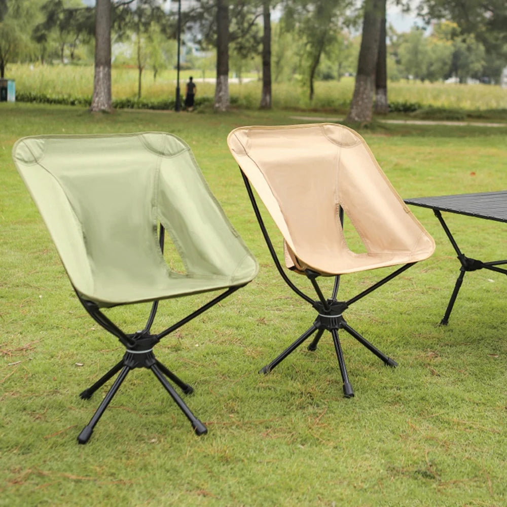 Lightweight Outdoor Folding Swivel Chairs for Camping & Fishing