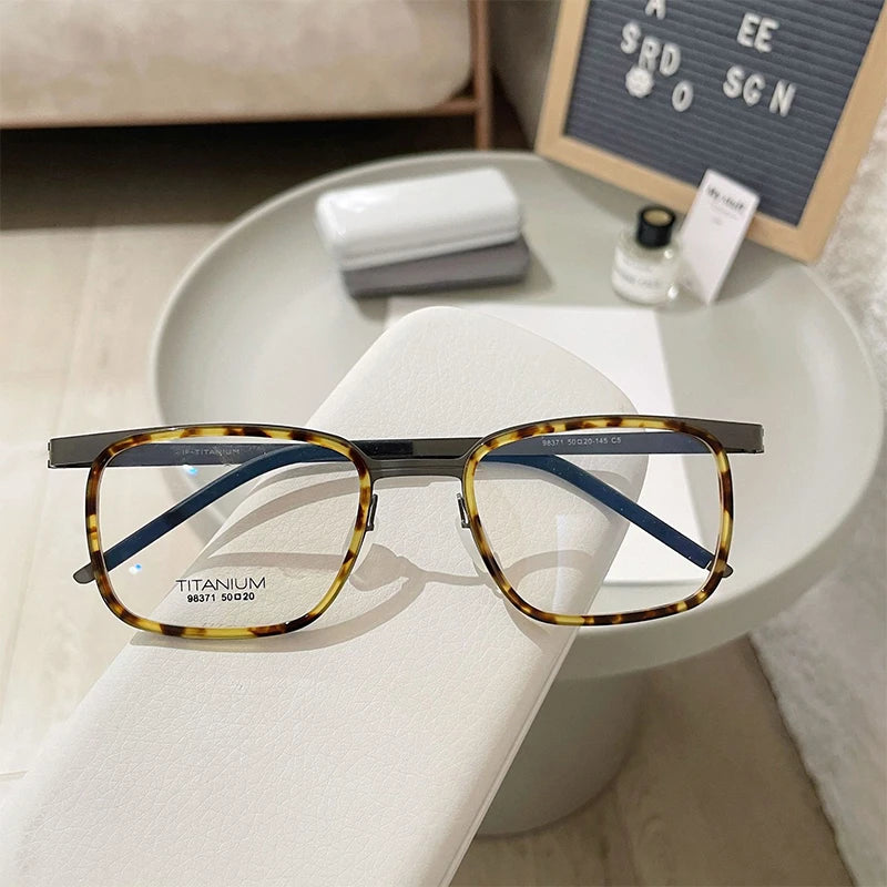 Ultralight Pure Titanium Eyeglasses | Vintage Rectangle Frames