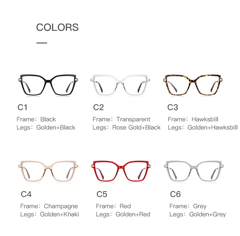 Fashionable Square Reading Glasses for Women | Anti-Blue Light