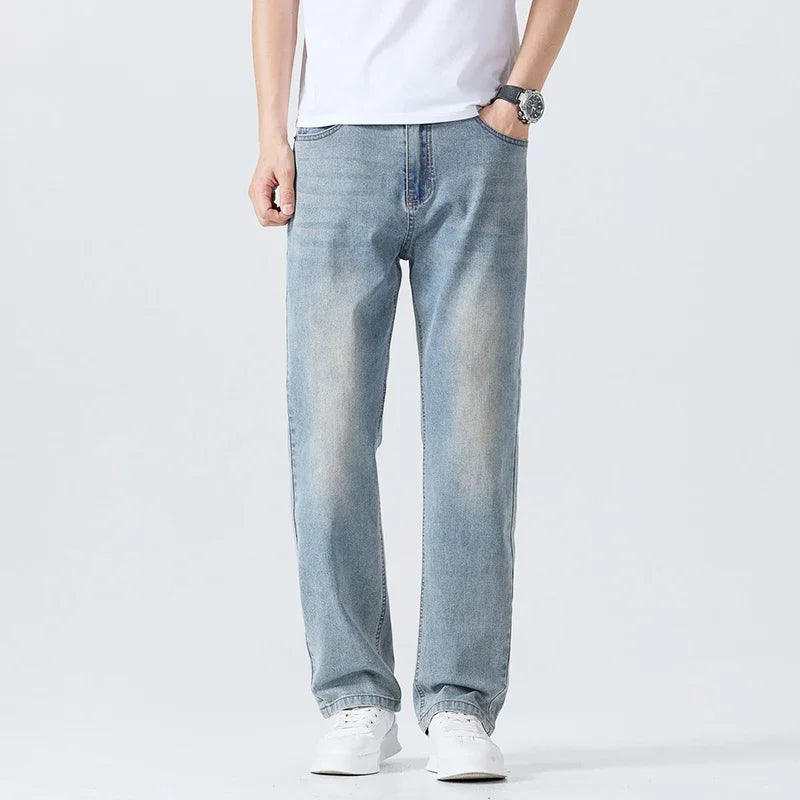Men's Summer Thin Straight Jeans | Breathable & Comfortable Trousers