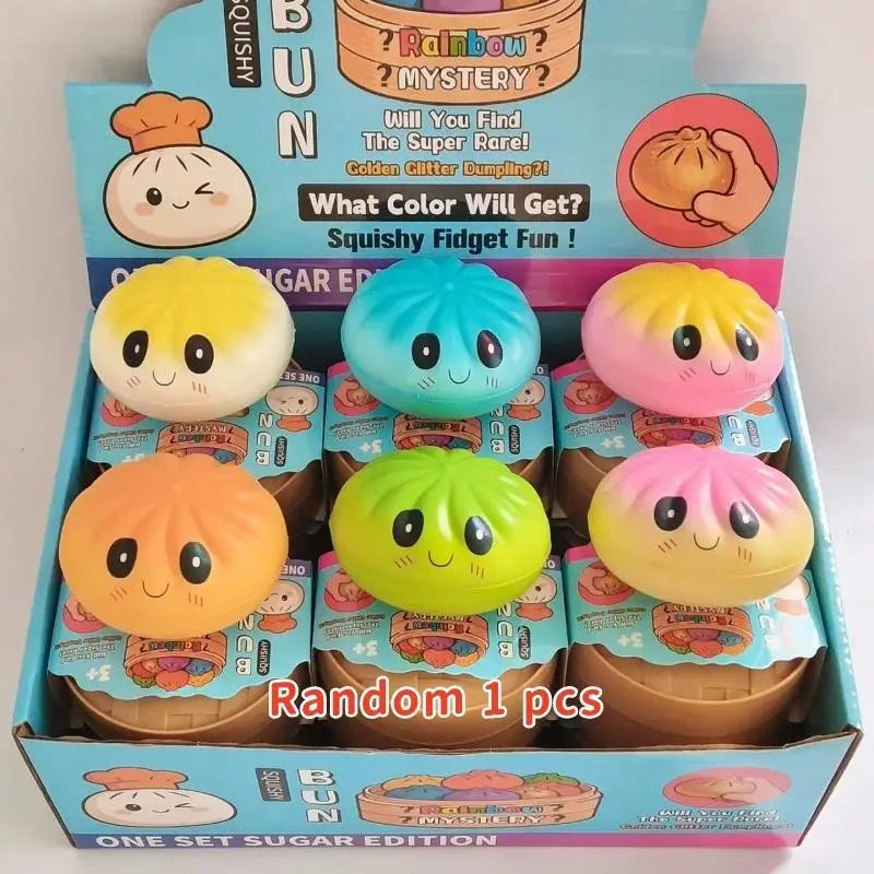 Stress-Relieving Dumpling Squishy Toys Colorfully Designed Slow Rising for All Ages