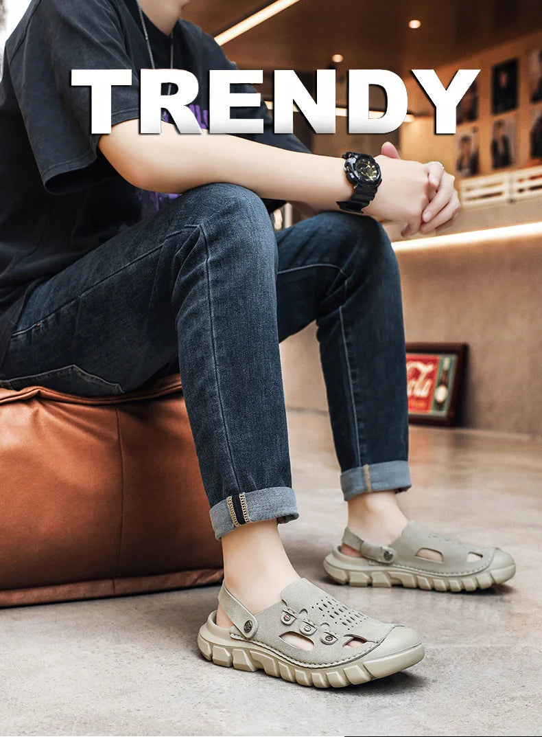 Men’s Two-Way Wearing Hollow Out Sandals | Breathable Summer Footwear