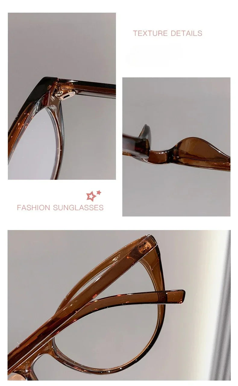 Fashionable cat-eye full-frame reading glasses, retro style, fashionable anti-blue light glasses, ladies' reading glasses