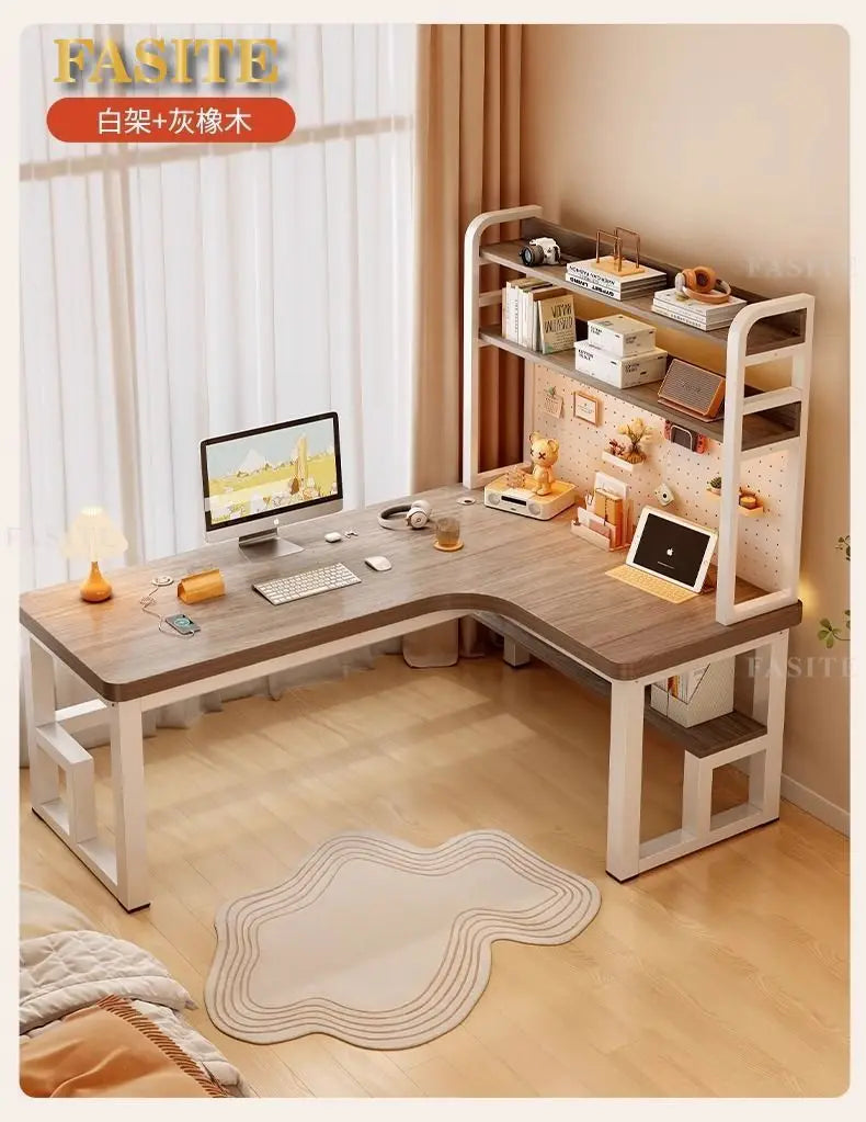 Premium Solid Wood Corner Computer Desk | Modern Workspace Solution