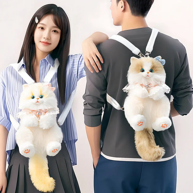 Cute Cat Plush Backpack | Adorable Stuffed Animal Toy for Girls