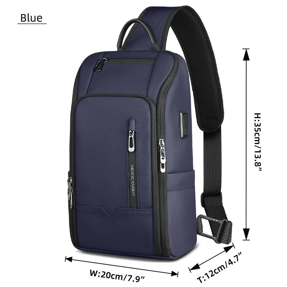 Men's Waterproof Anti-Theft Shoulder Sling Bag | Multi-Pocket Crossbody