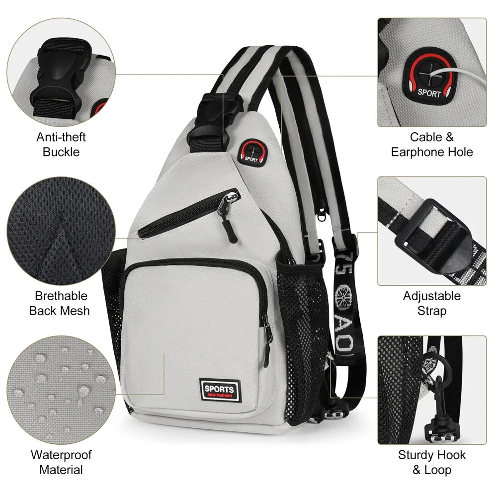 Waterproof Sling Bag | Anti-Theft Crossbody Backpack for Travel