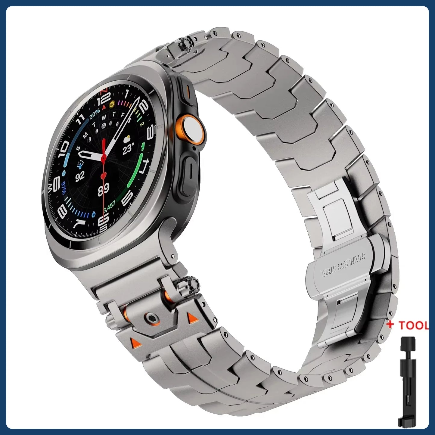 Luxury Stainless Steel Strap for Galaxy Watch 7 Ultra 47mm