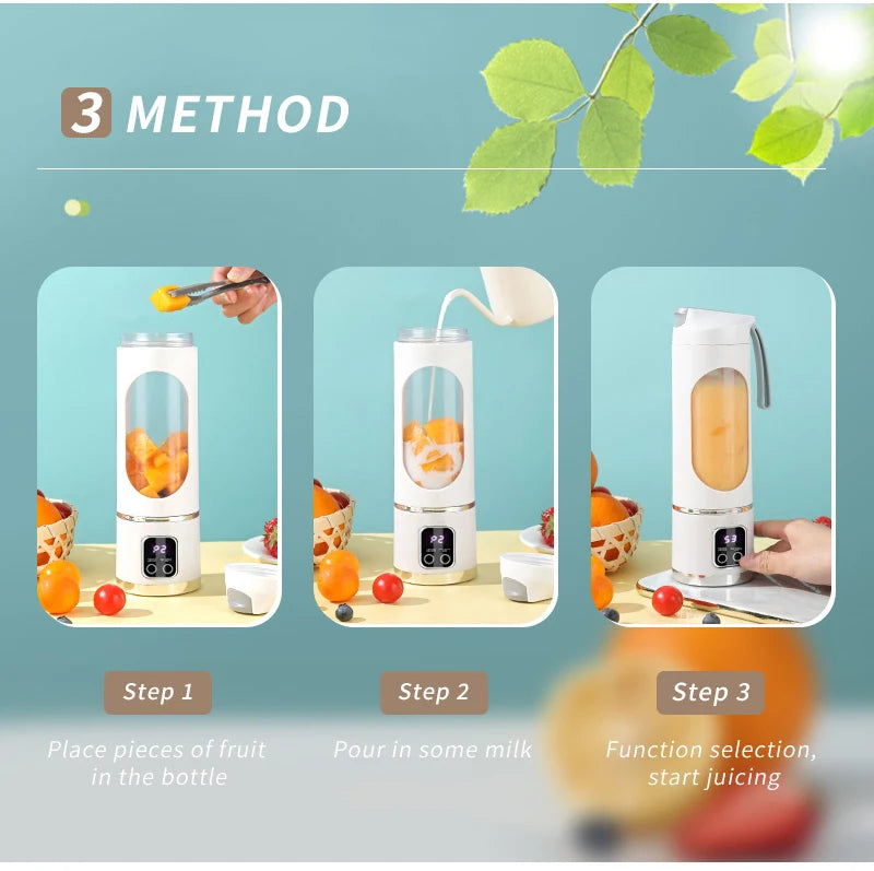 Portable Fruit Juicer | USB Rechargeable Blender for Smoothies