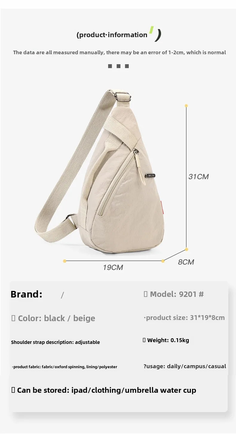 Versatile Nylon Zipper Waist Pack | Stylish Chest Bag for All