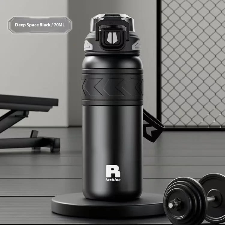 Large-Capacity Sports Straw Water Bottle | Portable Stainless Steel Cup