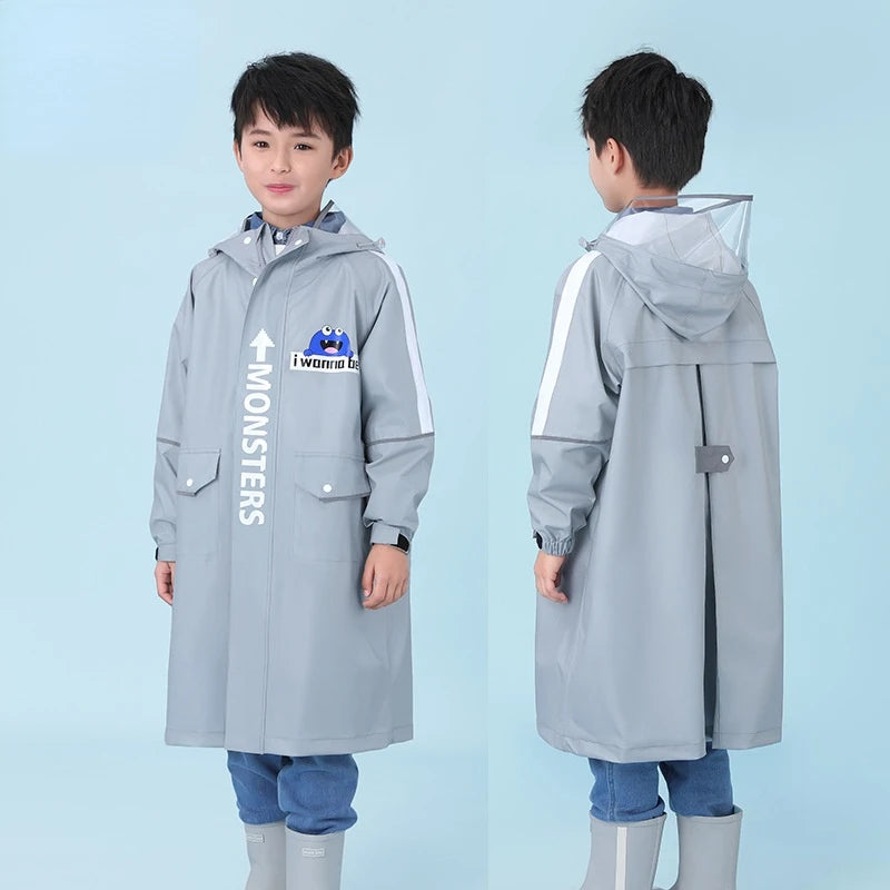Children's Waterproof Raincoat with Schoolbag | Perfect for School Days