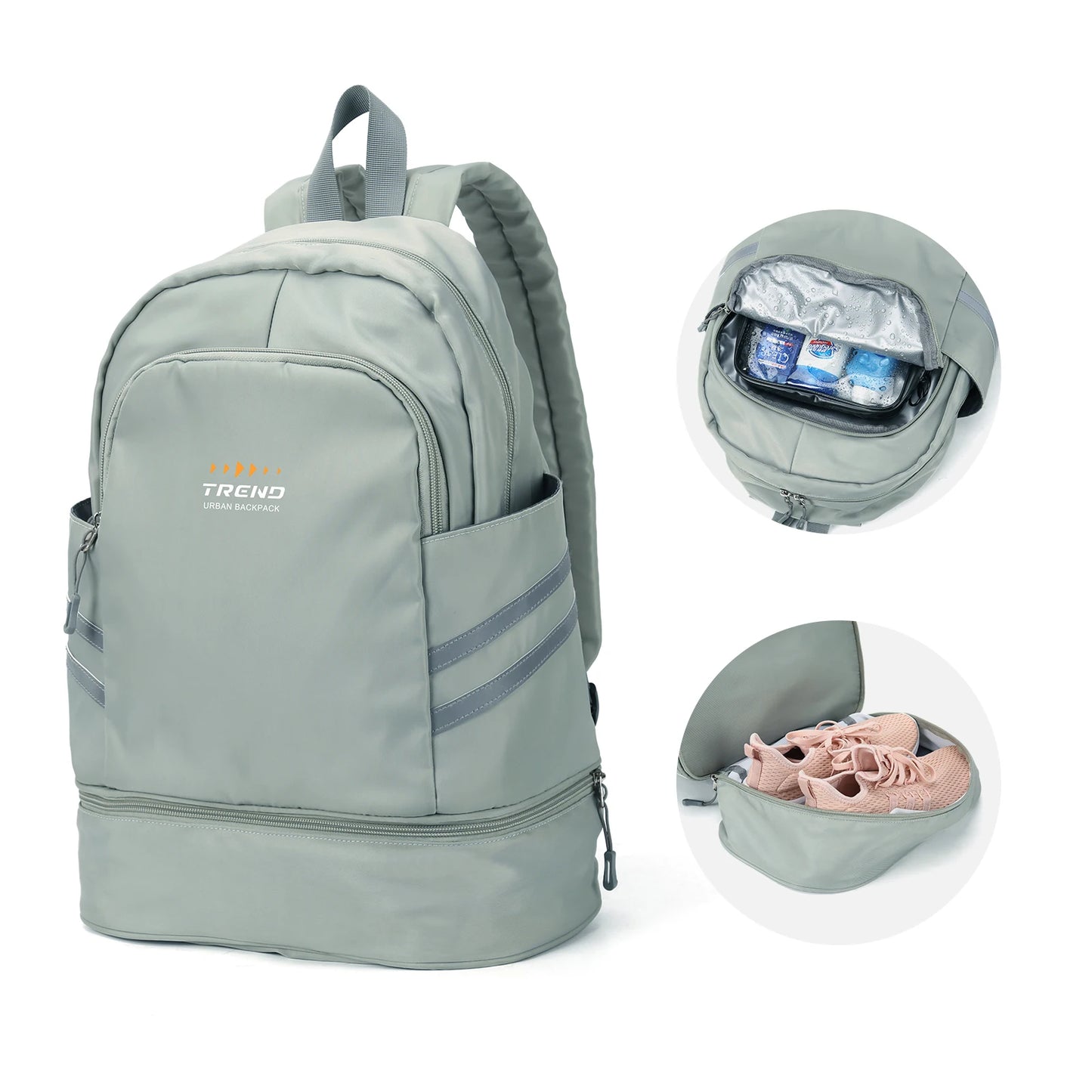 Women's Large Gym Backpack with Shoe Compartment | Waterproof Travel Bag
