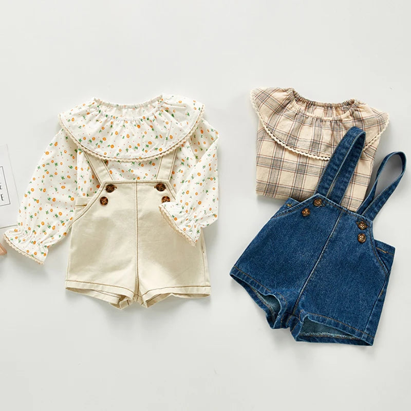 Unisex Baby Denim Romper | Comfortable & Versatile Toddler Outfit