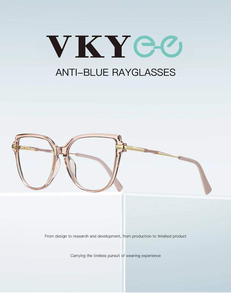 VICKY Stylish Large Frame Simple Geometric Design Anti-blue Light Reading Glasses Customized Prescription Available PFD2210